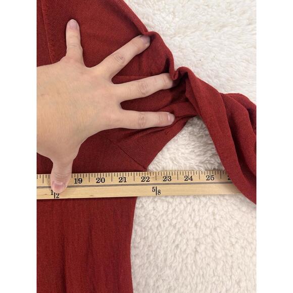 Eileen Fisher Women's Tunic Top Size 1X Red High Low Hem Linen Blend Lightweight - Picture 3 of 9